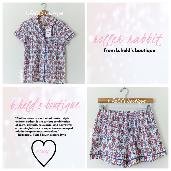 Roller Rabbit Hamptons Monkey Polo Pajamas in Pink Monkey Size S Brand New NWT - Picture 1 of 17